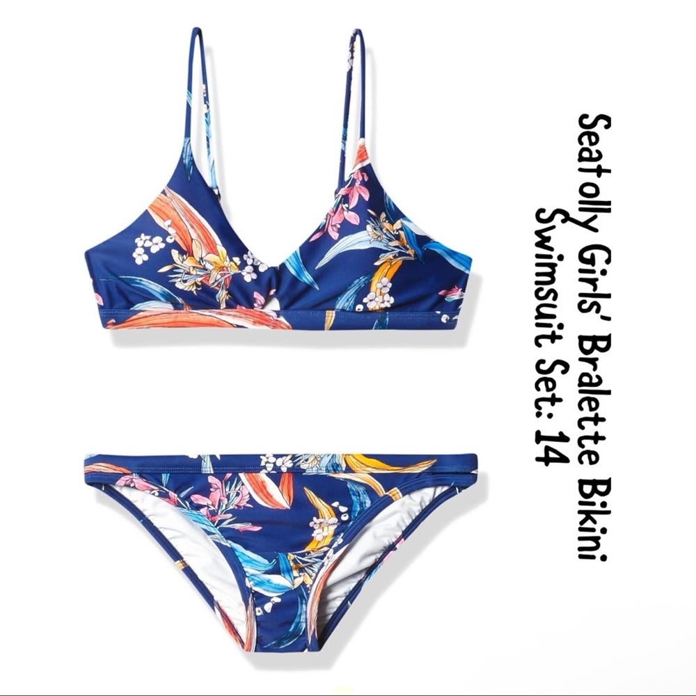 Seafolly Tween Blue Floral Bikini Set: 14